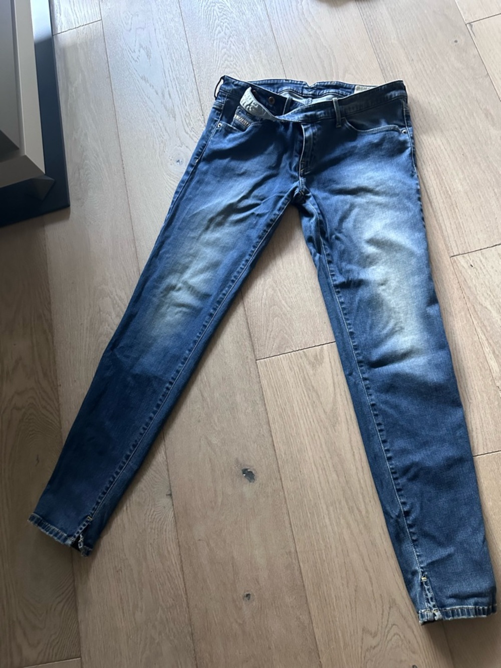Diesel Skinny Jeans in Faded Blue Denim